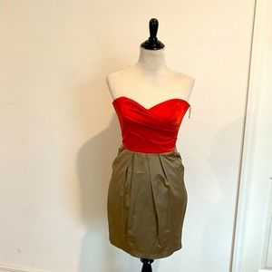 Orange and Champagne mini cocktail dress